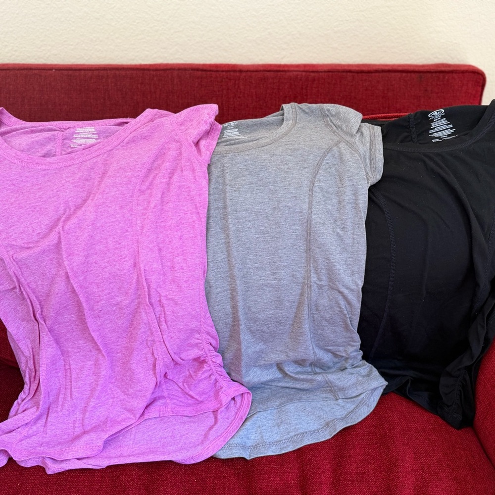 Athletic Works Purple-Pink Heather Crew Tee